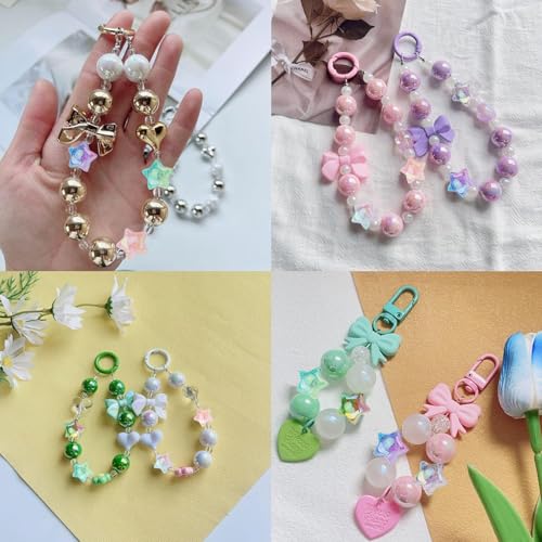 LiQunSweet 50 Pcs Transparent Crackle Acrylic Beads Gradient Color Crackle Star Loose Beads Spacer for DIY Necklace Bracelet Jewelry Craft Making - color: Crackle Star Loose Beads_50 Pcs