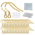 Earring Hooks - 120 PCS/60 Pairs Gold plated copper Hypoallergenic Ear Wires Fish Hooks for Jewelry Making, Jewelry Findings Parts with 120 PCS Rubber Earring Backs Stopper for DIY Earrings - color: Regular 18K Gold 2