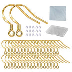 Earring Hooks - 120 PCS/60 Pairs Gold plated copper Hypoallergenic Ear Wires Fish Hooks for Jewelry Making, Jewelry Findings Parts with 120 PCS Rubber Earring Backs Stopper for DIY Earrings - color: Regular 18K Gold 2