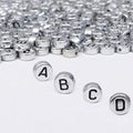 Letter Beads 1000pcs Acrylic Alphabet Letter Beads A-Z Letter for Jewelry Making (slivery) - color: slivery