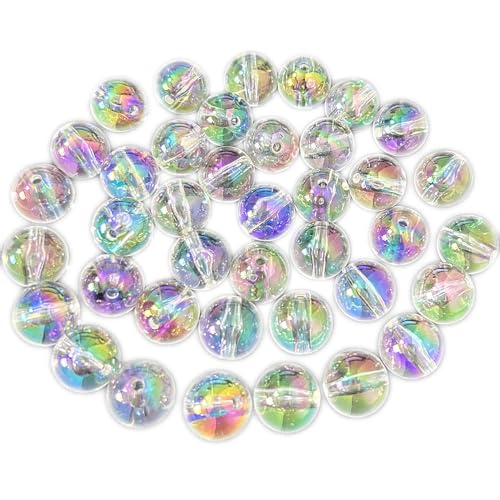 Mixed Lots Shiny AB Color Acrylic Bead DIY Beading Hairband Bracelets Necklace Craft Embelishment (Clear AB) - color: Clear AB
