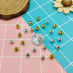 200 Pcs 8mm Round Metal Beads & Spacers - Smooth Loose Ball Beads for Stackable Bracelet & Necklace Jewelry DIY Crafts (Gold, Silver) - color: 8mm, Gold Silver