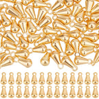 Beebeecraft 1 Box 80Pcs Teardrop Charms Dangle End Beads Extender Chain Drop Water Charms for Jewelry Making Findings - color: Gold, size: 8x4mm