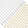30Pcs 24 Inch Ball Chain Necklace Bulk Ball Bead Necklace Chains Gold Silver Adjustable Metal Ball Beads Chains with Connector Clasp for Jewelry Making Chains Supplies DIY Necklaces Crafts - color: Platinum & Gold