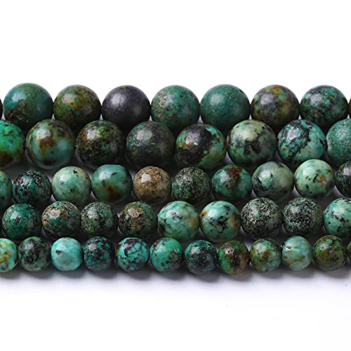 6mm 60pcs Natural African Turquoise Stone Beads for Jewelry Making Round Loose Gemstone Beads DIY Bracelet Necklace Earrings - color: African Turquoises, size: 6mm