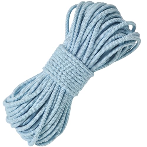1/8 inch Non-Slip Elastic Band -3mm 15 Yards Soft Elastic Cord Stretch String Braided Thread for Sports Gear, DIY Crafts, Hair Bands, Shoelaces,Apparel Making & Camping Tie Down (Light Blue) - color: Light Blue