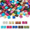 Pandahall 180Pcs 2 Hole Glass Tila Square Seed Beads 5mm Rectangle Mini Spacer Flat Beads for Bracelet Necklace Jewelry Making - color: Spray Painted-9 Colors