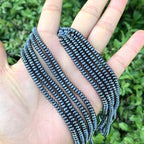 950pcs Adabele Grade A Natural Black Hematite Healing Gemstone 4mm x 2mm Small Round Rondelle Loose Beads Gem Stone Spacer for DIY Craft Jewelry Making GFC7-1 - color: Black Hematite, size: 4x2mm (950pcs/5 Strands)