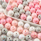 16mm Acrylic Beads 100pcs Chunk Bubblegum Bead Beads for Pens for Necklace Jewelry Bracelets DIY Crafts Making (graypink) - color: graypink
