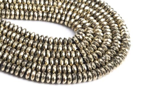 Full Strand 5-6x3MM Champagne Gold Tone Hematite Beads Faceted Rondelle Gemstone Loose Beads Fast Free Supply
