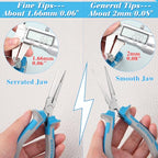 SPEEDWOX Fine Tips Needle Nose Pliers - Long Nose Pliers With Serrated Jaw, Protective Cover For Jewelry Making, Fishing, Wire Looping & Beading - style: Upgrade Fine Tips Needle Nose