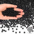 500Pcs Black Round Glass Beads for Bracelets and Necklaces, 6mm Beading Supplies Glass Crystal Beads for Bracelet DIY Crafts Making Kits Earring (Black) - color: Black