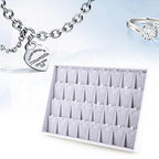 Oirlv Velvet Stackable Jewelry Tray 32 Grids Pendant Organizer Display Showcase Jewelry Storage Trays - size: 32 Grids Necklace/Pendant Tray