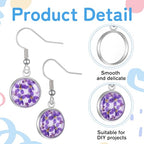 30 Pcs Cabochon Earrings Blanks Bezel Earrings Wire Hooks Blanks Silver Stainless Steel Jewelry Making Supplies Cabochon Settings Earring Making Accessories for Women DIY Earring Project