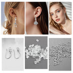 220PCS Earring Findings for Jewelry Making, Silver Earring Hooks with Cubic Zirconia Hypoallergenic Fish Hooks for DIY Earrings - color: Silver-Big Cubic Zirconia Earring Hooks