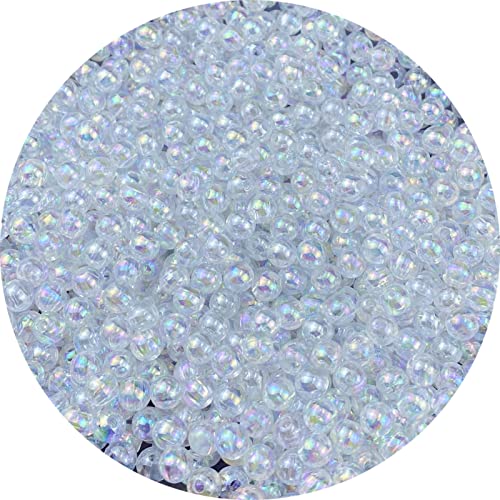 1000 Pcs 6mm Acrylic Round Beads AB Colors Round Spacer Beads for Earring Bracelet Necklace Key Chains Jewelry DIY Craft Making(Clear AB) - color: Clear AB, size: 6mm