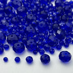 600pcs Crystal Glass Beads 3mm 4mm 6mm 8mm 10mm Rondelle Faceted Crystal Beads Spacer Beads for Necklace Bracelet Earrings DIY Jewelry Crafts Making Supplies(Deep Blue) - color: Deep Blue