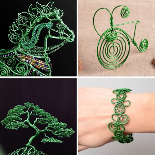 Aluminum Craft Wire, 32.8 Feet 3.0 mm/ 8 Gauge Green Bendable Soft Metal Aluminum Wire Roll Bulk for DIY Crafts Sculpting Jewelry Making - color: Green, size: 8 Gauge