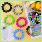 100 Pcs 15mm Silicone Beads for Keychain Making, Pink Gream Silicone Beads Bulk Round for Bracelets Pens Crafts Jewelry Making (Black Red) - color: Black Red