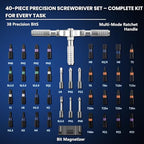 Ratcheting Screwdriver Set, 40-in-1 Magnetic Multi-Bit Driver with Dual-Direction Ratchet, Detachable T-Handle, Magnetic Booster, Extended Grip & Storage Box for Home Repair, Appliances & DIY - size: 40 PCS