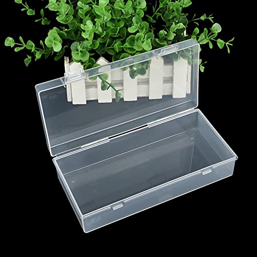 6 Pack Rectangular Clear Plastic Storage Containers Box with Hinged Lid for Beads and Other Small Craft Items (7.28 x 3.54 x 1.77 inch) - size: 7.28 x 3.54 x 1.77 inch