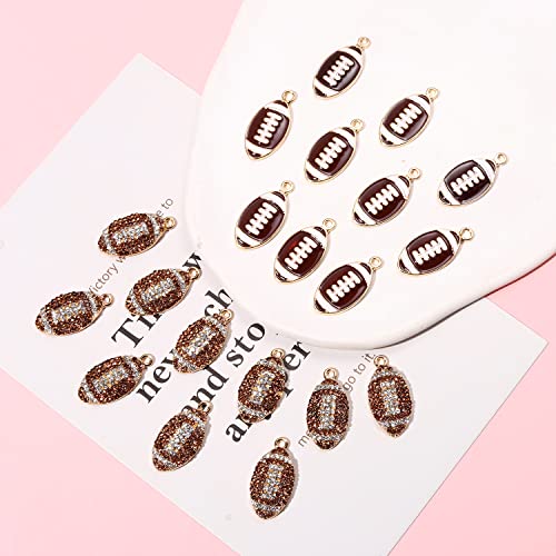 20PCS Sports Charms Enamel Basketball Baseball Pendant Charms for Jewelry Making Rhinestone Ball Game Softball Charms for Necklace Bracelet Earrings DIY Crafts - color: Set 4