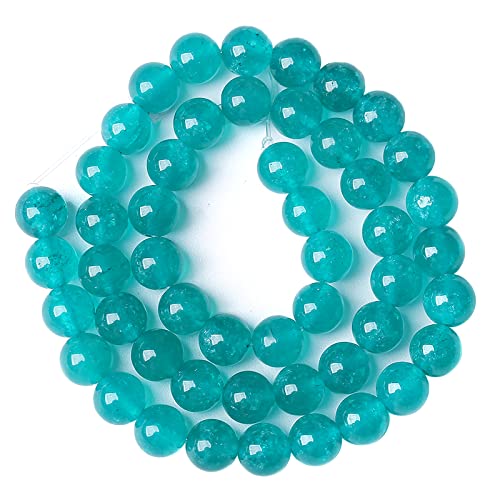 10MM 36PCS Natural Blue Amazonite Chalcedony Stone Crystal Loose Beads for Jewelry Making DIY Bracelet Necklace - color: Amazonite Chalcedony, size: 10mm