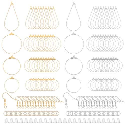 483Pcs Earring Making Kit, Earring Making Supplies with Beading Hoop Earrings Finding Component Accessories, Earrings Hooks, Jump Rings for Jewelry Make DIY Craft Christmas