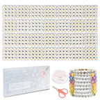 FZIIVQU 1400 Pcs Letter Beads Kit, 28 Styles White Acrylic Alphabet Letter Beads for Jewelry Making wiht Number Heart Bead Friendship Bracelet Kit - color: Golden Alphabet & White Base, size: 4*7mm