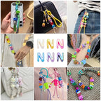 Beadthoven 20pcs Big Letter N Beads Large Hole Bubble Alphabet Acrylic Beads Charm Iridescent Plastic N Shape Loose Chunky Spacers for Jewelry Making Bracelet Necklace Keychains Shoelaces Crafts - color: N