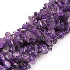 GEM-Inside Amethyst 7-8MM Chips Beads Natural Gemstone for Bracelet Necklace Jewelry Making 34 Inches - color: Amethyst