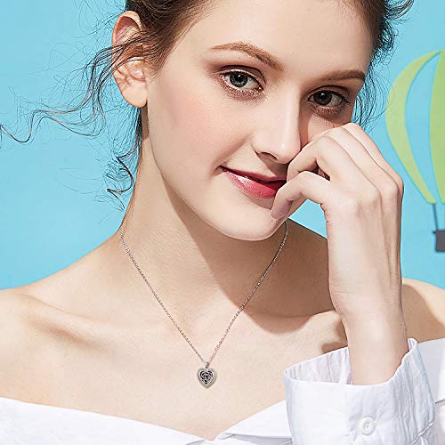 SOULMEET Personalized Silver Locket Necklace That Holds Pictures Photo Keep Someone Near to You, Memorial Custom Lockets Necklaces Letters Engraving for His Her - color: B-Rose-Black, style: Locket+Custom Photo