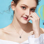 SOULMEET Personalized Silver Locket Necklace That Holds Pictures Photo Keep Someone Near to You, Memorial Custom Lockets Necklaces Letters Engraving for His Her - color: B-Rose-Black, style: Locket+Custom Photo