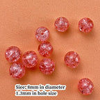 100pcs Round 8mm Glass Crackle Beads for Jewelry Making (Peach) - color: Peach, size: 8mm