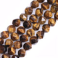 GEM-Inside Natural 8mm Yellow Tiger Eyes Gemstone Loose Beads Faceted Cambay Crystal Energy Stone Power for Jewelry Making 15" - color: Yellow Tiger Eye, size: 8mm