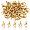 120Pcs 15mm Stainless Steel Lobster Clasps Gold Plated Lobster Claw Clasps Fasteners Hooks for DIY Necklace Bracelet Jewelry Making - color: Gold plated, size: 15mm