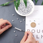 240pcs Opaque Acrylic Letter I Cube Beads White Plastic Alphabet Loose Spacer Square Beads 4-5mm for DIY Name Bracelet Necklace Jewelry Crafts Making Hole: 1.8mm - color: Letter I#White and Black