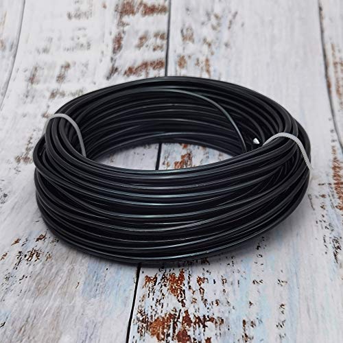 INSPIRELLE 9 Gauge 42 Feet Black Aluminum Craft Wire Bendable Metal Wire for Jewelry Craft Making - color: Black, size: 9 Guage (3.0mm)