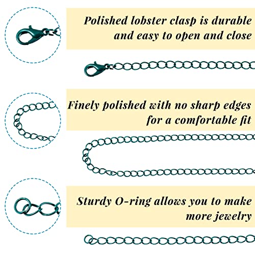 12 Rolls 120 Feet 4 mm Jewelry Making Chains Necklace Chains Jewelry Making Supplies Jewelry Chain Link Cable Chain Roll with 120 Lobster Clasps 50 Jump Rings for DIY Earring Bracelet, 12 Colors