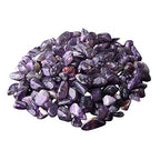 Natural 500 pcs Amethyst No Hole Undrilled Irregular Chip Gemstone Beads Rock Gravel Crystal Tumble Minerals Gravel Specimen Energy Decorative Stone Fish Tank Stone - color: Amethyst