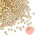 UNICRAFTALE 300Pcs Surgical Stainless Steel Crimp Beads Rondelle Spacer Beads Golden Small Beads Knot Crimp Covers End Tip Metal Beads for DIY Bracelet Jewelry Making 1mm Hole