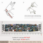 Newlibery Natural Stone Bracelet Beaded-Bands Women Compatible with Apple Watch 38mm 40mm 41mm 42mm (S10/11) Feminine Cute Handmade Stretch Strap for iWatch Series 11/10/9/8/7/6/5/4/3/2/1 SE 3/2/1 - color: A1 Indian Agate, size: 38/40/41/42mm(S10/11)