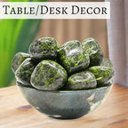 Amazing Gemstone Green Tourmaline with Matrix Crystal Tumbled Stones Polished Rocks - Natural Gem Stones for Healing - DIY Crystals for Protection (1 Piece) - color: Green Tourmaline with Matrix