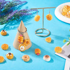 Craftdady Resin Plastic Miniature Food Snack Pendants Charms Ice Drink Juice Pendants Cute Bottle Fruit Keychain Charms Hang Ornament for DIY Craft Earring Bracelet Necklace Jewelry Making - color: Yellow Bread