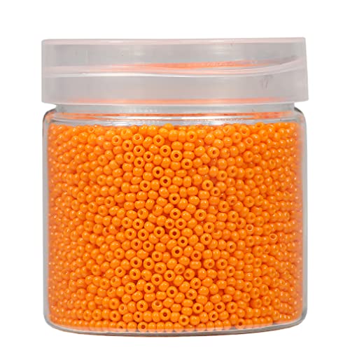 Bala&Fillic 2mm Round Size Almost Uniform Seed Beads 10000pcs/110 Grams in Box 12/0 Orange Small Glass Seed Beads for Making Jewelry Earring Bracelets Necklace (Orange) - color: Orange