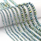 415pcs Rondelle Crystal Glass Beads 2mm 4mm 6mm 8mm Mixed Sizes, Faceted Briolette Spacer Czech Seed Loose Beads for DIY Jewelry Making (Green 2) - color: Green 2