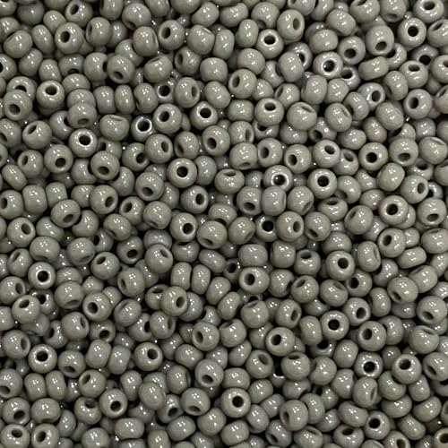 Czech 8/0 Glass Seed Beads 20 Grams 800 Pcs (Gray) - color: Gray