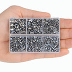 4000Pcs Mixed Size Hot Fix Round Crystals Gems Glass Stones Hotfix Flat Back Rhinestones (Black Diamond) - color: Black Diamond, size: 4000 Count (Pack of 1)
