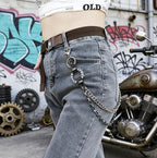 Layered Punk Pants Chain for Men Women, Gothic Hip Hop Jean Chain Wallet Chain Biker Trouser Chain, Goth Emo Fashion Keychain Accessories - color: 2L-Black Spiked