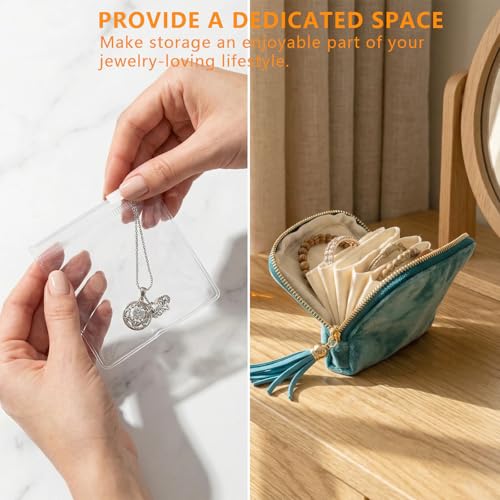 Small Jewelry Travel Organizer - 6 Layer Soft Jewelry Pouch for Bracelets, Necklaces & Rings, Pefect Trip Gift for Women
